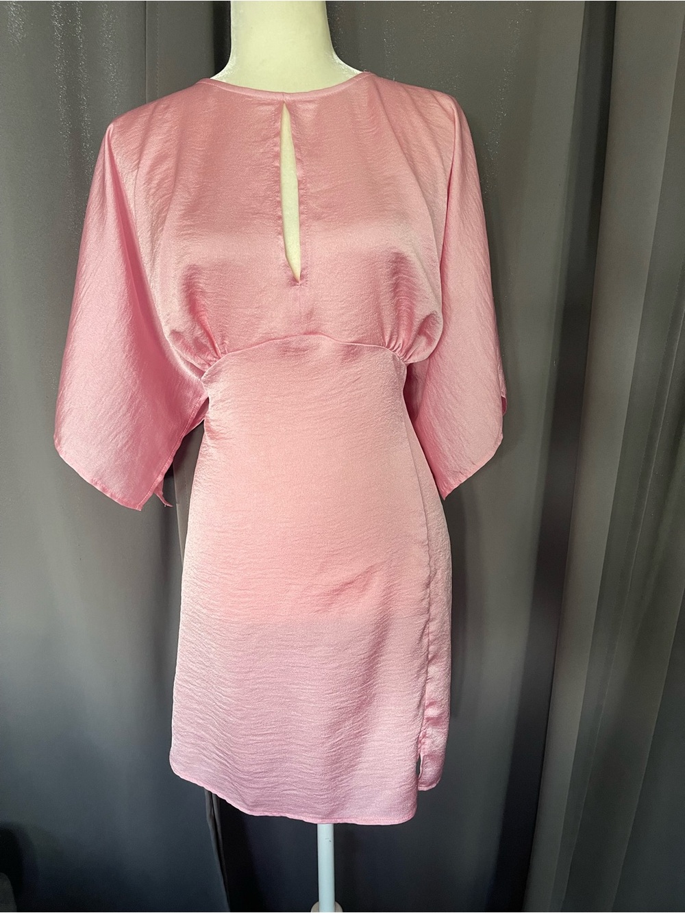 ASOS Pink Satin Keyhole Chemise Dress